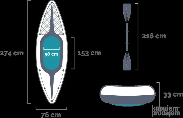 INTEX Kajak jednosed na naduvavanje - Kayak Challenger K1