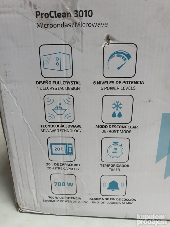 Mikrotalasna 20l - Cecotec Proclean 3010
