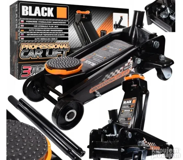 Dizalica BLACK 3T sa Velikim Klipom (14302N) NA LAGERU!