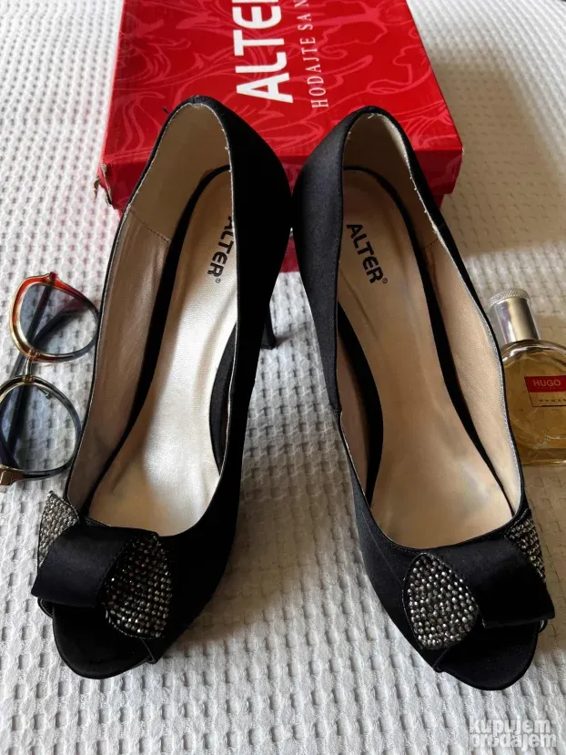 ALTER elegantne satenske cipele stikle 41 KAO NOVE