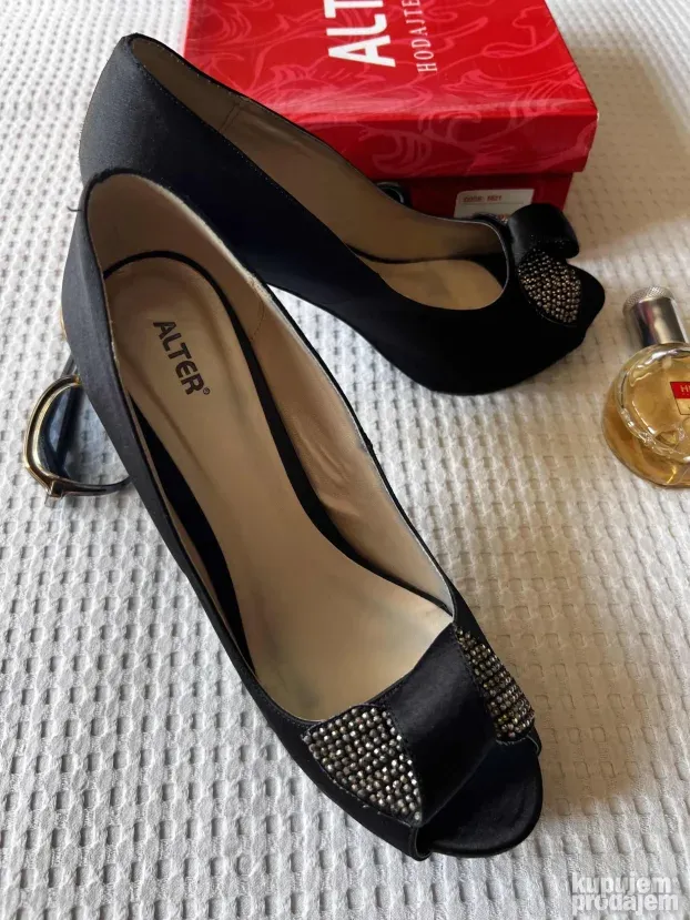 ALTER elegantne satenske cipele stikle 41 KAO NOVE