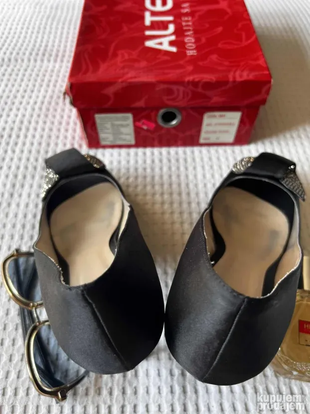 ALTER elegantne satenske cipele stikle 41 KAO NOVE