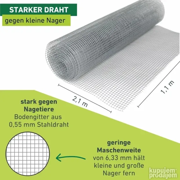 Windhager mreža za uzd. gredice za zaš.od krtica, 2.1x1.1m