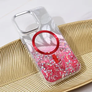 Torbica Magsafe Glitter za iPhone 13 Pro Max 6.7 - Crvena