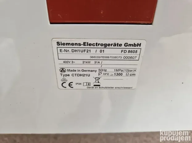 Bojler protocni siemens 21kw