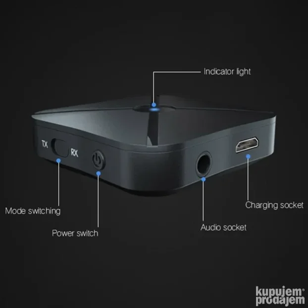 Bluetooth resiver/ transmiter KN319  u1 crni