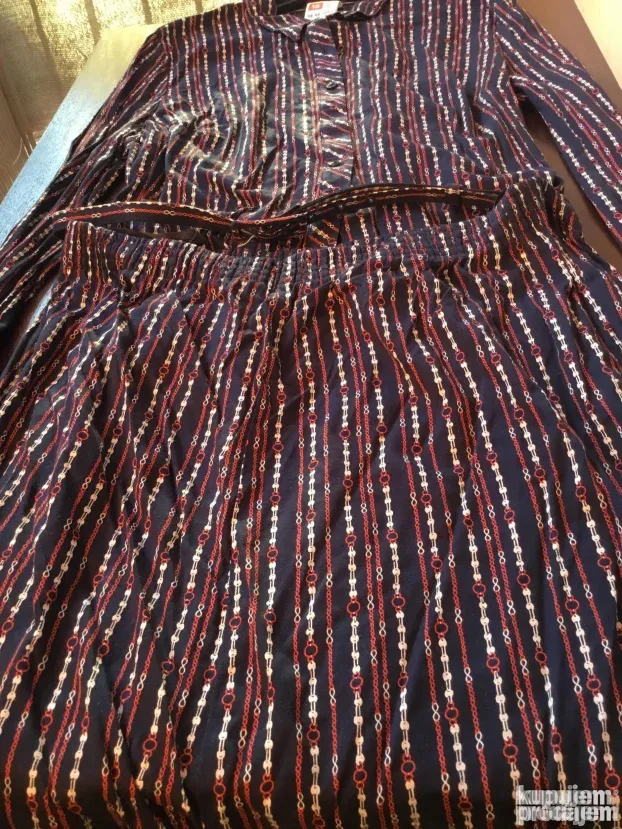 KOMPLET suknja, bluza i kaiš, britanski, 100% pamuk, broj 48