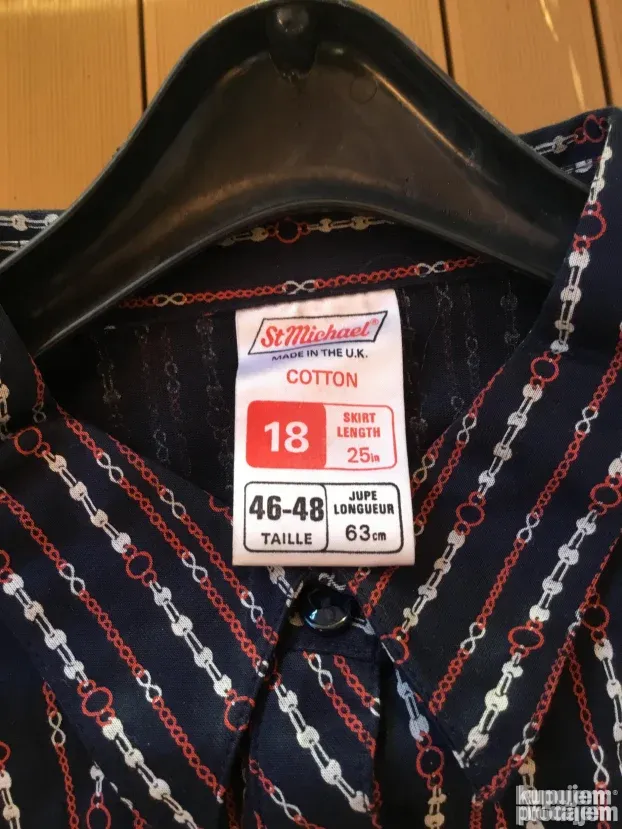 KOMPLET suknja, bluza i kaiš, britanski, 100% pamuk, broj 48