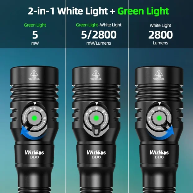 Wurkkos DL03 Ronilacka LED baterijska lampa sa laserom