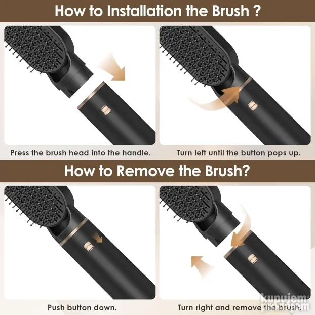 5u1 Fen četka figaro za kosu sa 5 nastavaka - NOV komplet