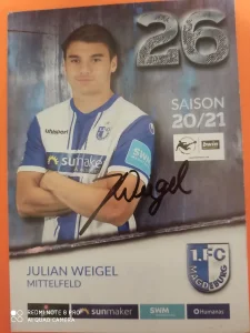 Autogram Julijan Weigel fudbal