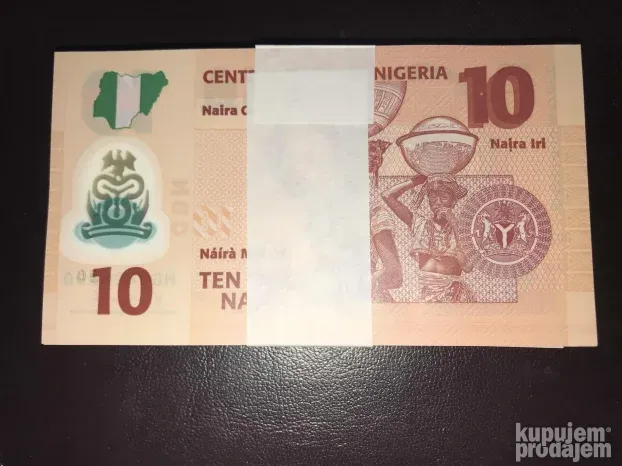 Nigerija 10 naira.Unc.-100 novčanica.