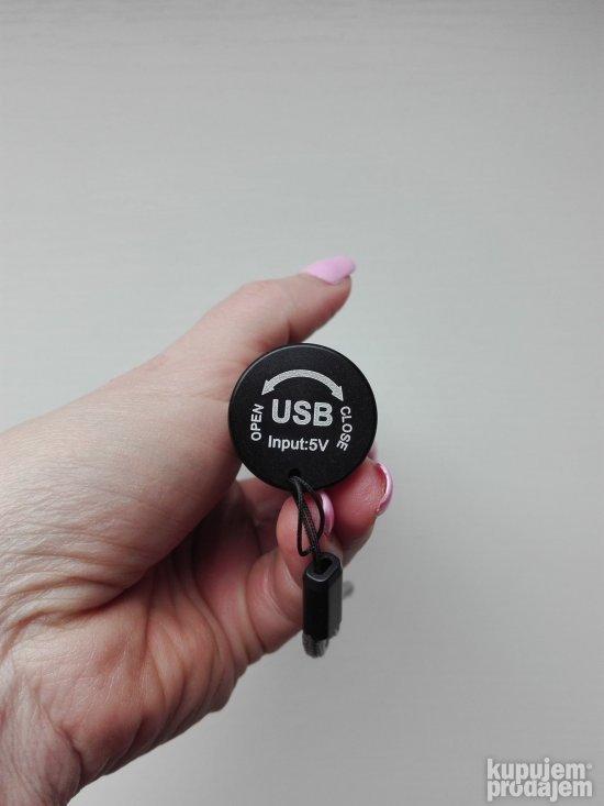 USB LED Lampa + nosac Svetlo za bicikl treptac 4x zum