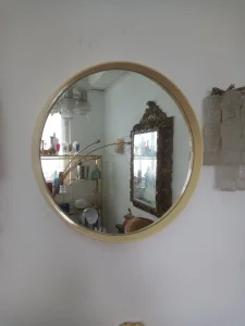 Vintage plastic round mirror 70s
