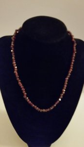 LANGO, Antikv. Zlatna ogrlica 585, od fazetiranih granata