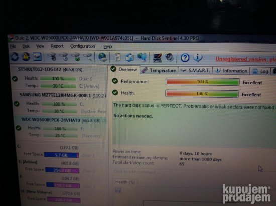 Hitno! WD 500GB 100% ispravan! 10 sati radio do sada!