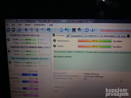 Hitno! WD 500GB 100% ispravan! 10 sati radio do sada!