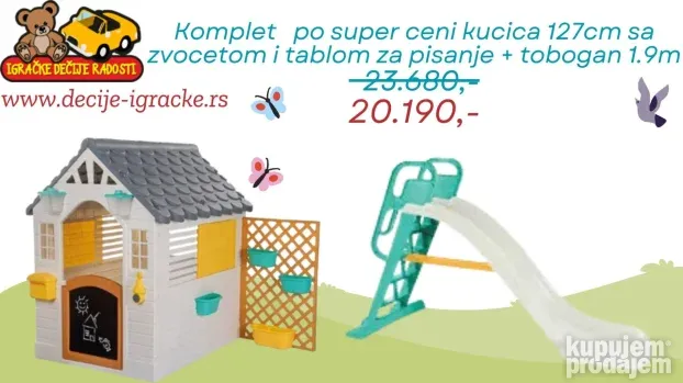 Kompleti za dvoriste kucica + tobogan super cene