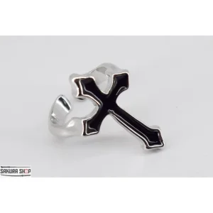 Goth Black Cross Prsten V02 (N093)