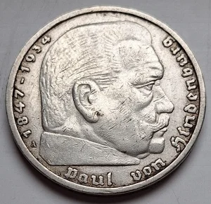 5 ReichsMark 1935 A Nemačka Srebro