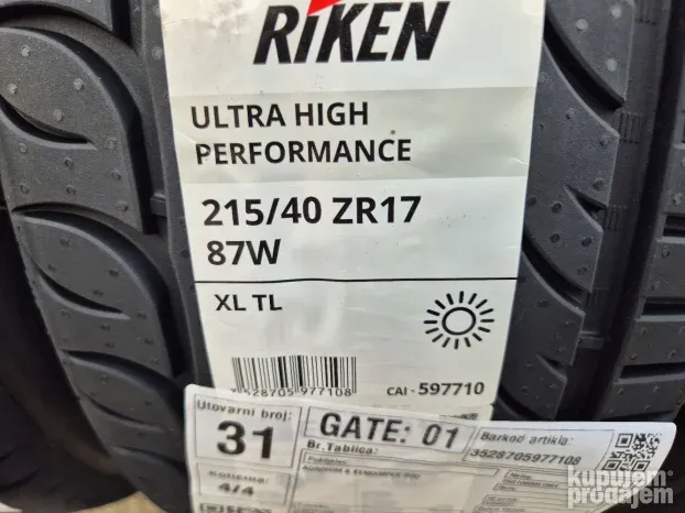 215 40 17 LETNJE NOVE RIKEN 8000 Dinara Komad Sa Ugradnjom