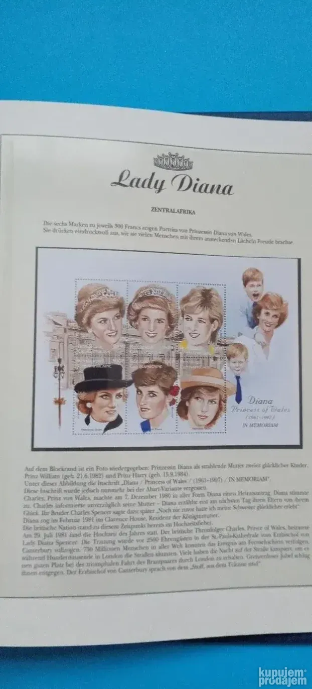 Lady Diana album sa markicama i računima