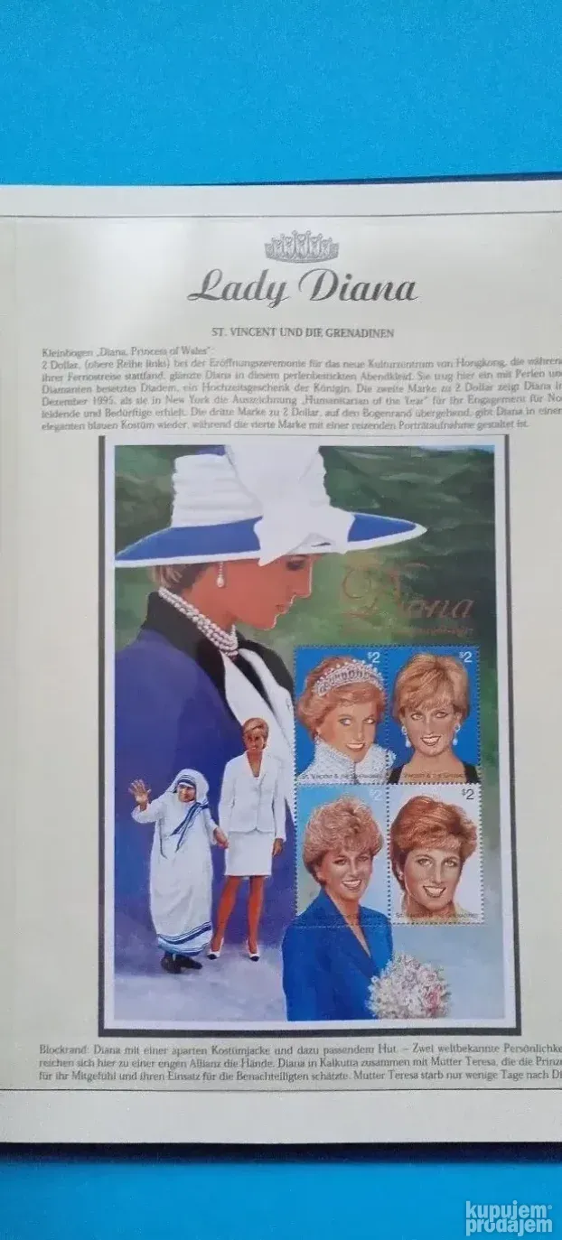 Lady Diana album sa markicama i računima