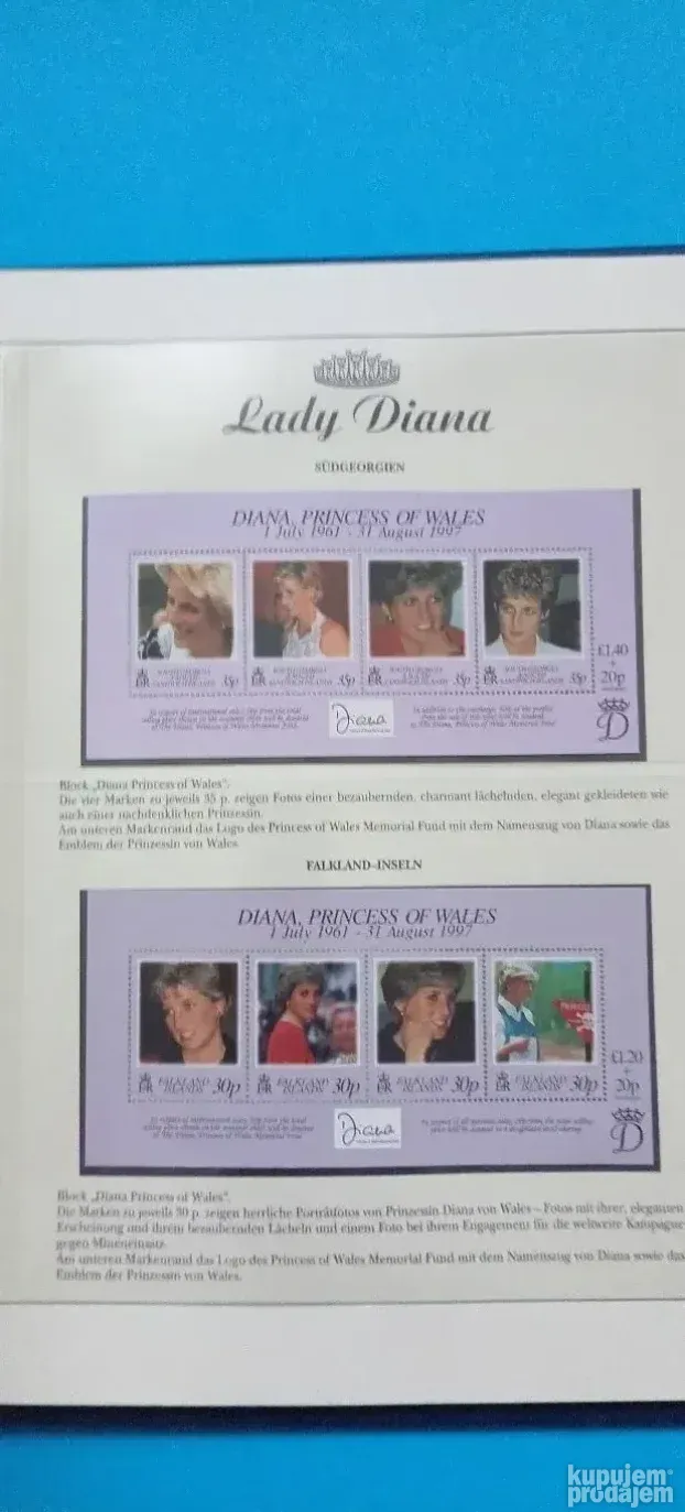 Lady Diana album sa markicama i računima