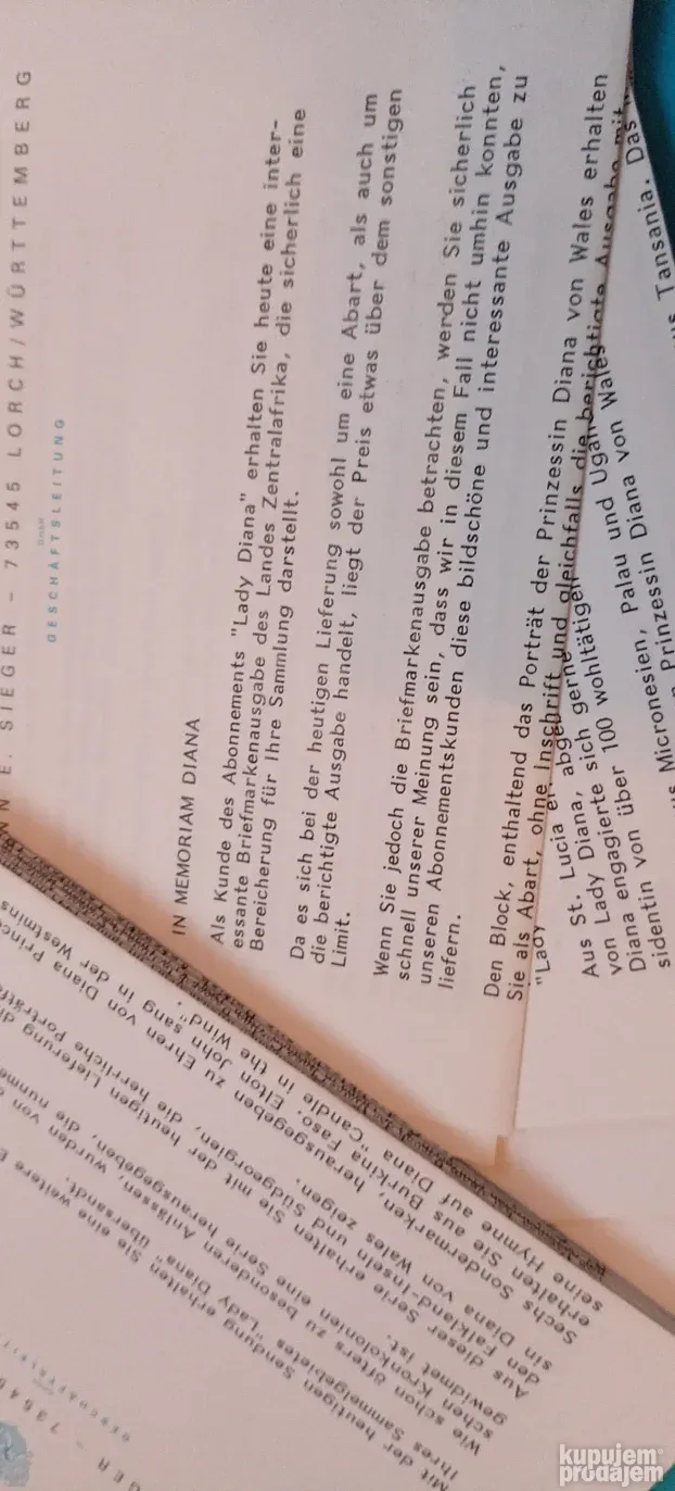 Lady Diana album sa markicama i računima