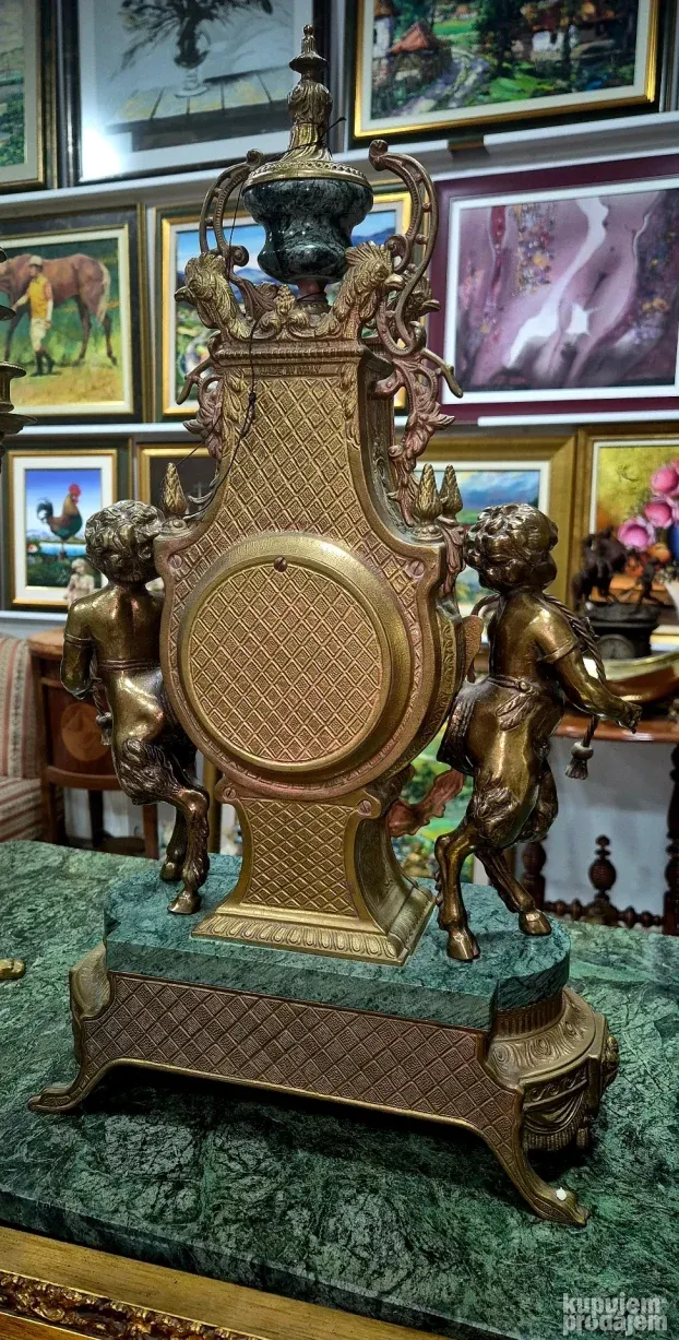 Vrhunski ogroman kaminski sat sa svecnjacima - Imperijal