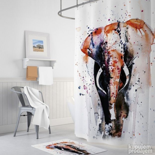 Zavesa za kupatilo + otirac Tropik HOME 3D DIGITAL (novo )