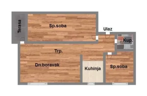 Dvoiposoban stan, 50m2, Petrovaradin.