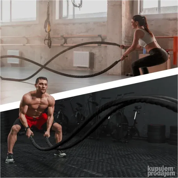 Kanap za trening ’’Battle Rope’’ sa zidnim nosačem 1500 cm x