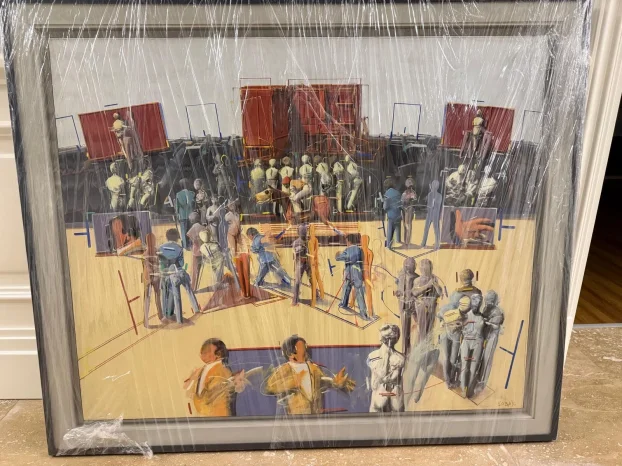 Miloš Šobajić - "Les Ancetres" 1983. (100x80cm)