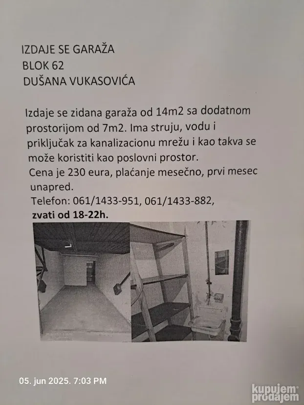 Garaža blok 62