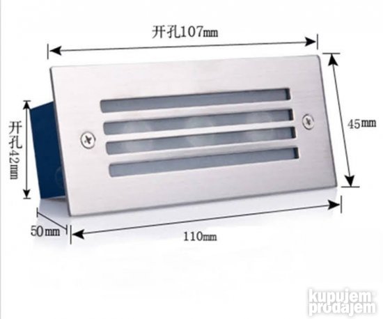 led lampa 1w za stepeniste vodootporna 4000k 6000k