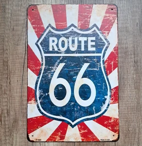 Metalna retro tabla ROUTE 66