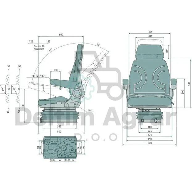Grammer vazdušno sedište MSG95G/721, Mehaničko sedište