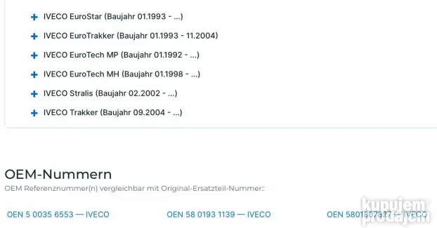 IVECO Vodena Pumpa 5801931139