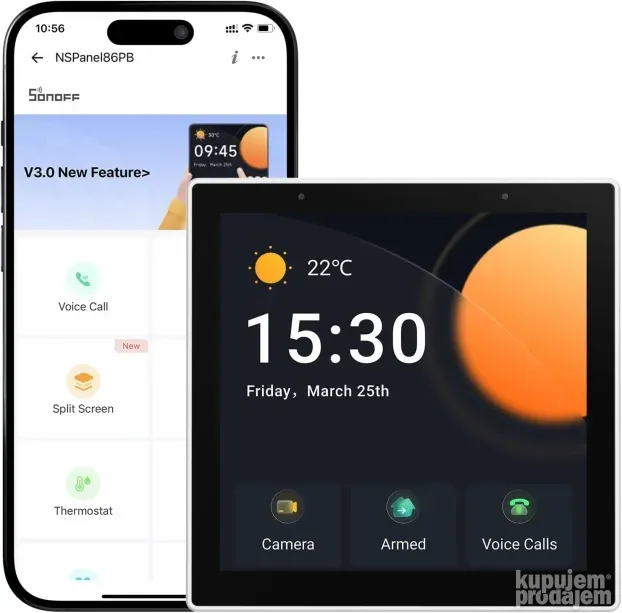 SONOFF NSPanel Pro beli smart-home 86x86mm HMI Touch panel