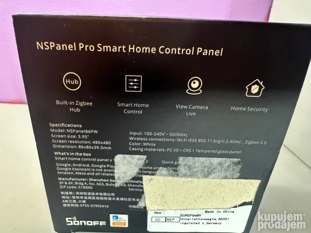 SONOFF NSPanel Pro beli smart-home 86x86mm HMI Touch panel