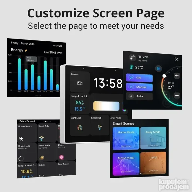 SONOFF NSPanel Pro beli smart-home 86x86mm HMI Touch panel