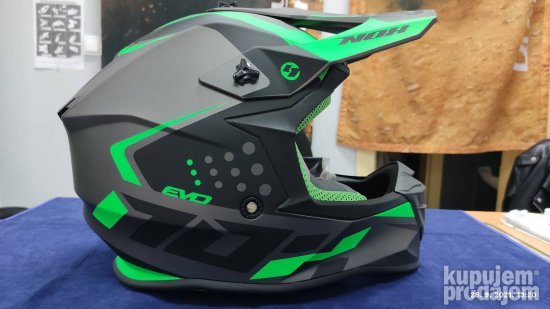 Kaciga Nox cross 633 Evo titanium/zelena