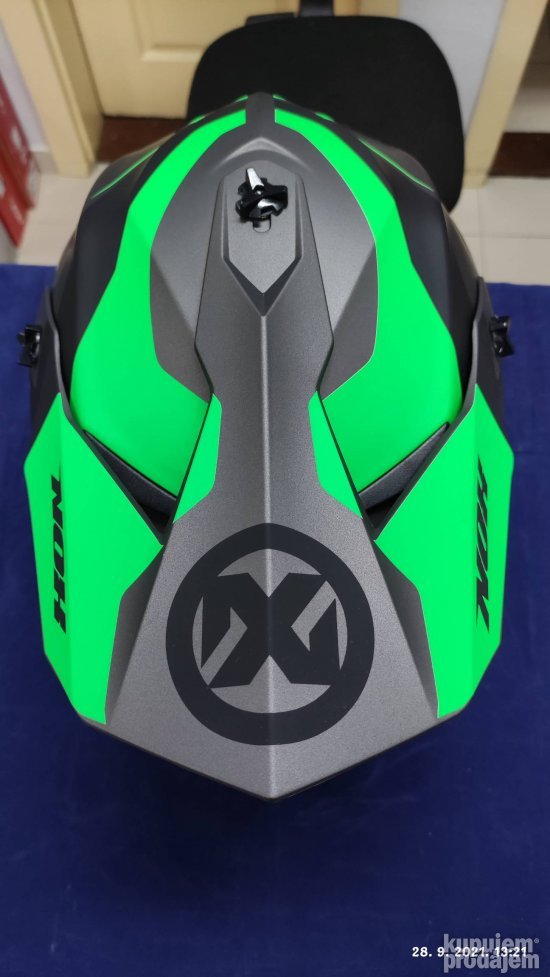 Kaciga Nox cross 633 Evo titanium/zelena
