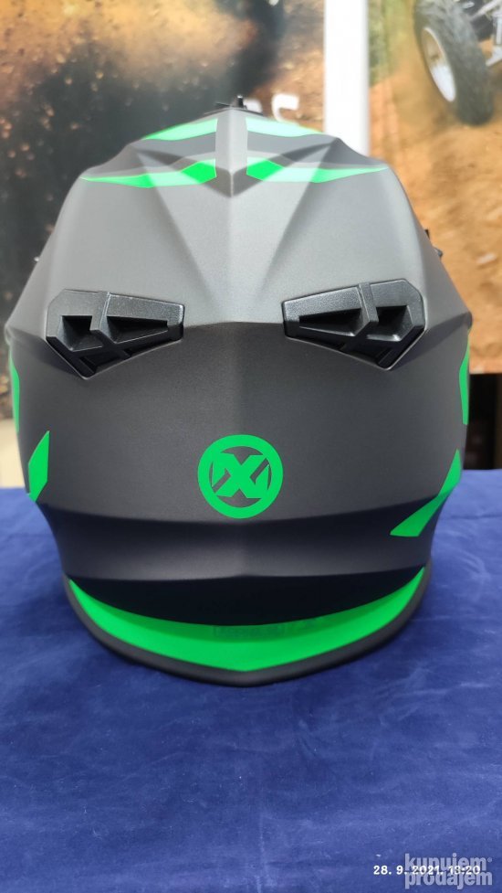 Kaciga Nox cross 633 Evo titanium/zelena