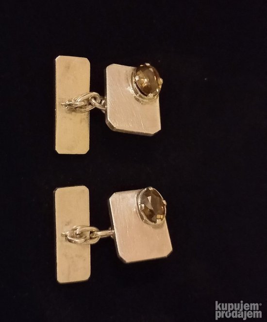 Antikvarne stare Srebrne manzetne Unisex, sa Citrinom