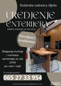 Stolar, opremanje enterijera