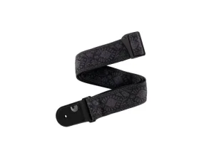 D'Addario 50TB01 Woven Guitar Strap Monterey Black Tubular
