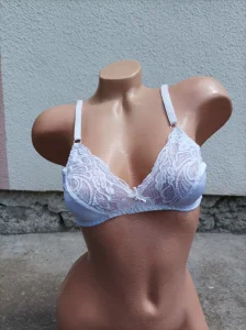 Mekani Vintage Beli Grudnjak od Čipke 75B