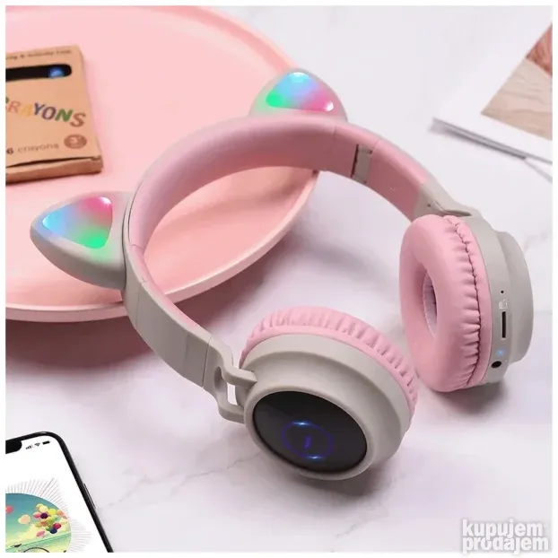 Hoco W27 Cat Ear Gray - bežične stereo slušalice